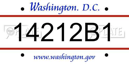 14212B1 District Of Columbia License Plate