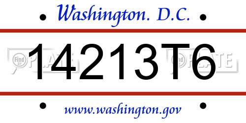 14213T6 District Of Columbia License Plate