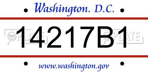 14217B1 District Of Columbia License Plate