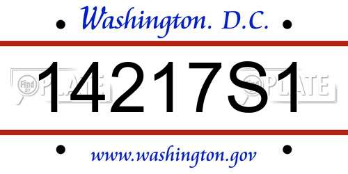 14217S1 District Of Columbia License Plate