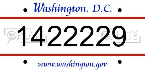1422229 District Of Columbia License Plate