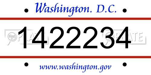 1422234 District Of Columbia License Plate