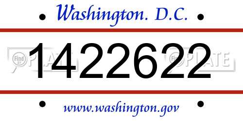 1422622 District Of Columbia License Plate