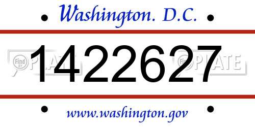 1422627 District Of Columbia License Plate