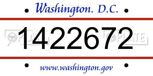 1422672 District Of Columbia License Plate