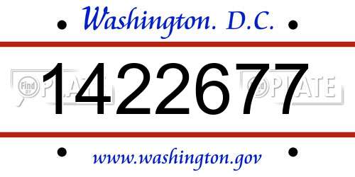 1422677 District Of Columbia License Plate