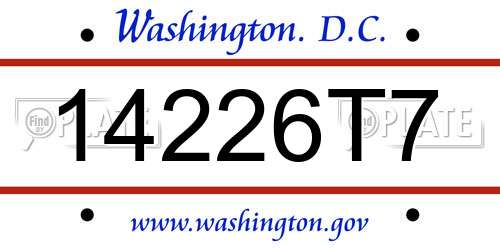 14226T7 District Of Columbia License Plate