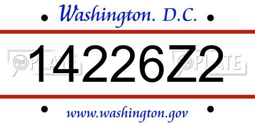 14226Z2 District Of Columbia License Plate