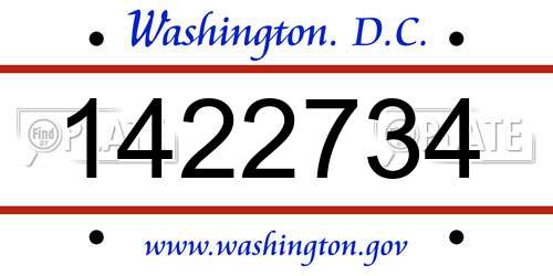 1422734 District Of Columbia License Plate