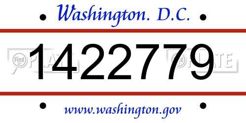 1422779 District Of Columbia License Plate