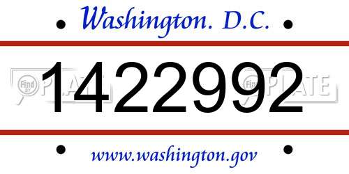 1422992 District Of Columbia License Plate