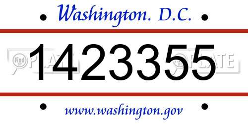 1423355 District Of Columbia License Plate