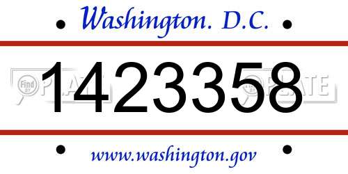 1423358 District Of Columbia License Plate