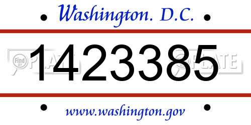1423385 District Of Columbia License Plate
