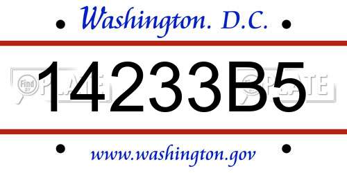 14233B5 District Of Columbia License Plate