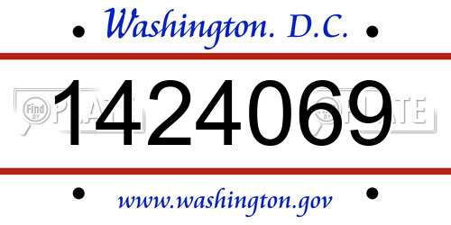 1424069 District Of Columbia License Plate