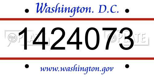 1424073 District Of Columbia License Plate