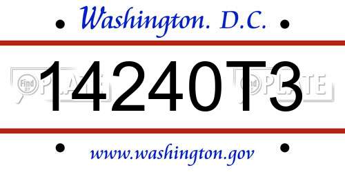 14240T3 District Of Columbia License Plate