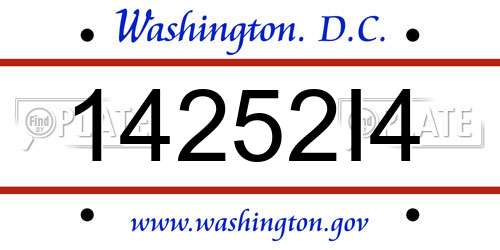 14252I4 District Of Columbia License Plate