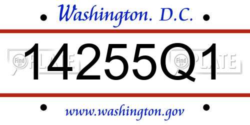 14255Q1 District Of Columbia License Plate