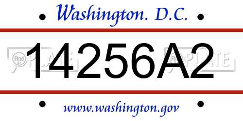 14256A2 District Of Columbia License Plate
