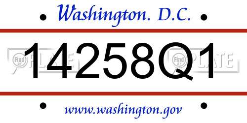 14258Q1 District Of Columbia License Plate