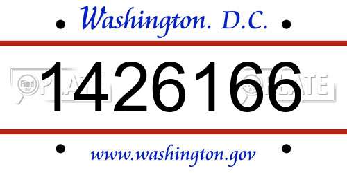 1426166 District Of Columbia License Plate