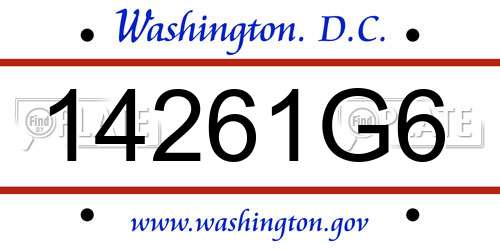 14261G6 District Of Columbia License Plate