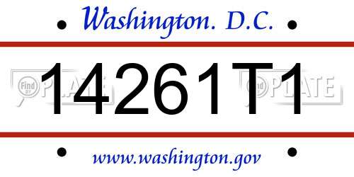 14261T1 District Of Columbia License Plate