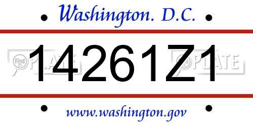 14261Z1 District Of Columbia License Plate