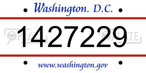 1427229 District Of Columbia License Plate