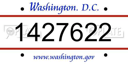 1427622 District Of Columbia License Plate