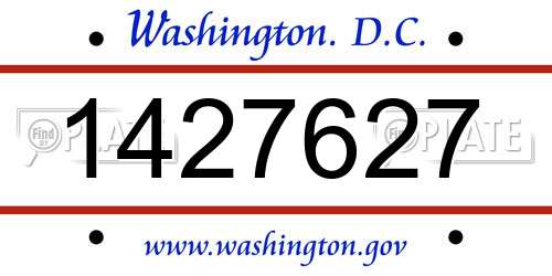 1427627 District Of Columbia License Plate