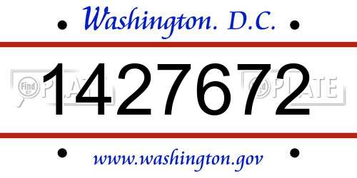 1427672 District Of Columbia License Plate