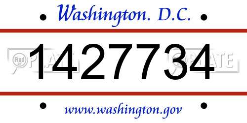 1427734 District Of Columbia License Plate