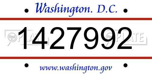 1427992 District Of Columbia License Plate