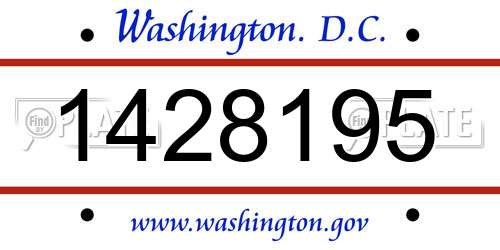 1428195 District Of Columbia License Plate