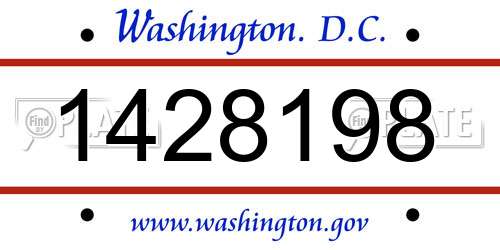 1428198 District Of Columbia License Plate