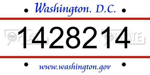 1428214 District Of Columbia License Plate