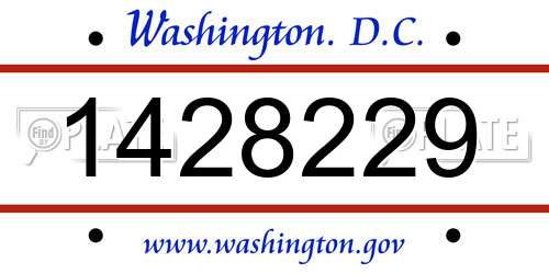1428229 District Of Columbia License Plate