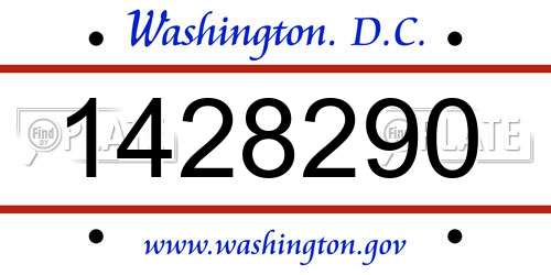 1428290 District Of Columbia License Plate