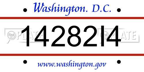 14282I4 District Of Columbia License Plate