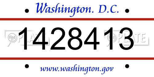 1428413 District Of Columbia License Plate