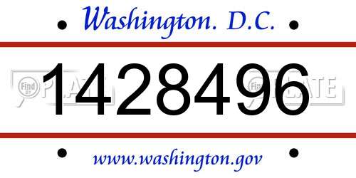1428496 District Of Columbia License Plate