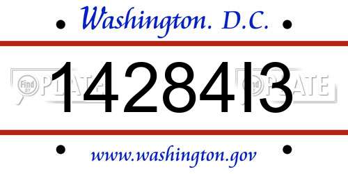 14284I3 District Of Columbia License Plate