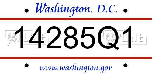 14285Q1 District Of Columbia License Plate