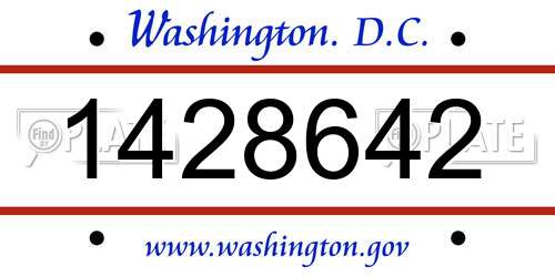 1428642 District Of Columbia License Plate