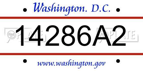 14286A2 District Of Columbia License Plate