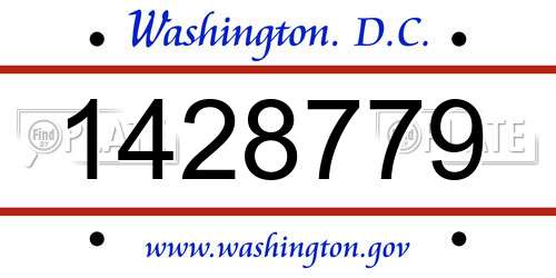 1428779 District Of Columbia License Plate