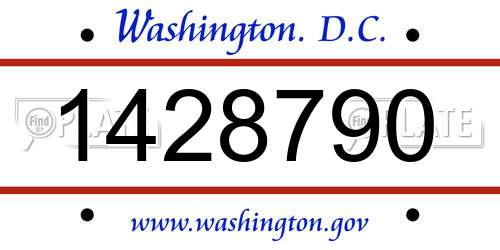1428790 District Of Columbia License Plate